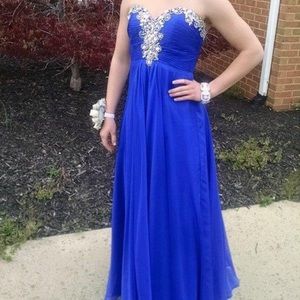 Bedazzled blue prom dress size 2